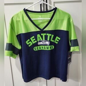 Fanatics Seattle Seahawks Women's Navy and Lime Jersey